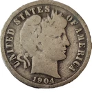 1904 Barber Silver Dime