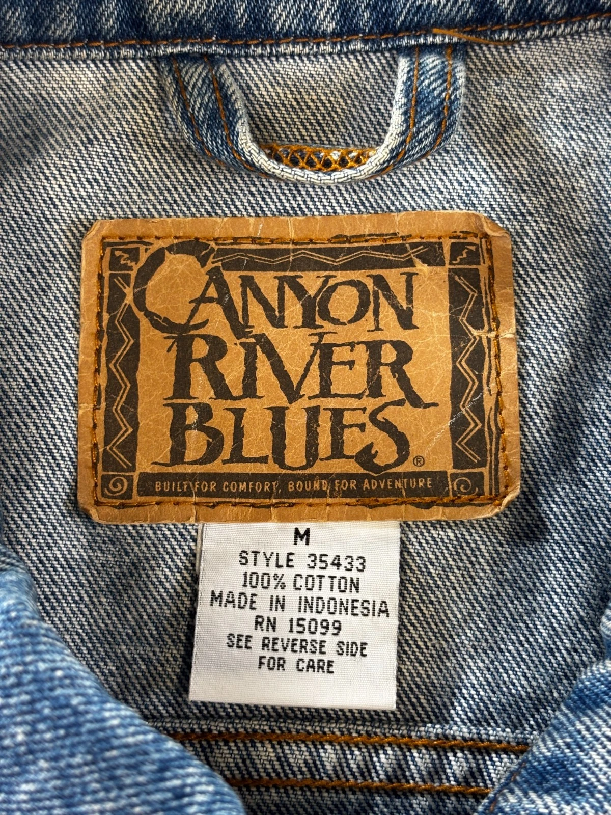 Vintage 90s Sears Canyon River Blues Denim Jacket Mens Sz Medium 100% Cotton image 9