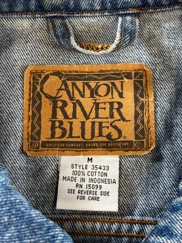 Vintage 90s Sears Canyon River Blues Denim Jacket Mens Sz Medium 100% Cotton image 9