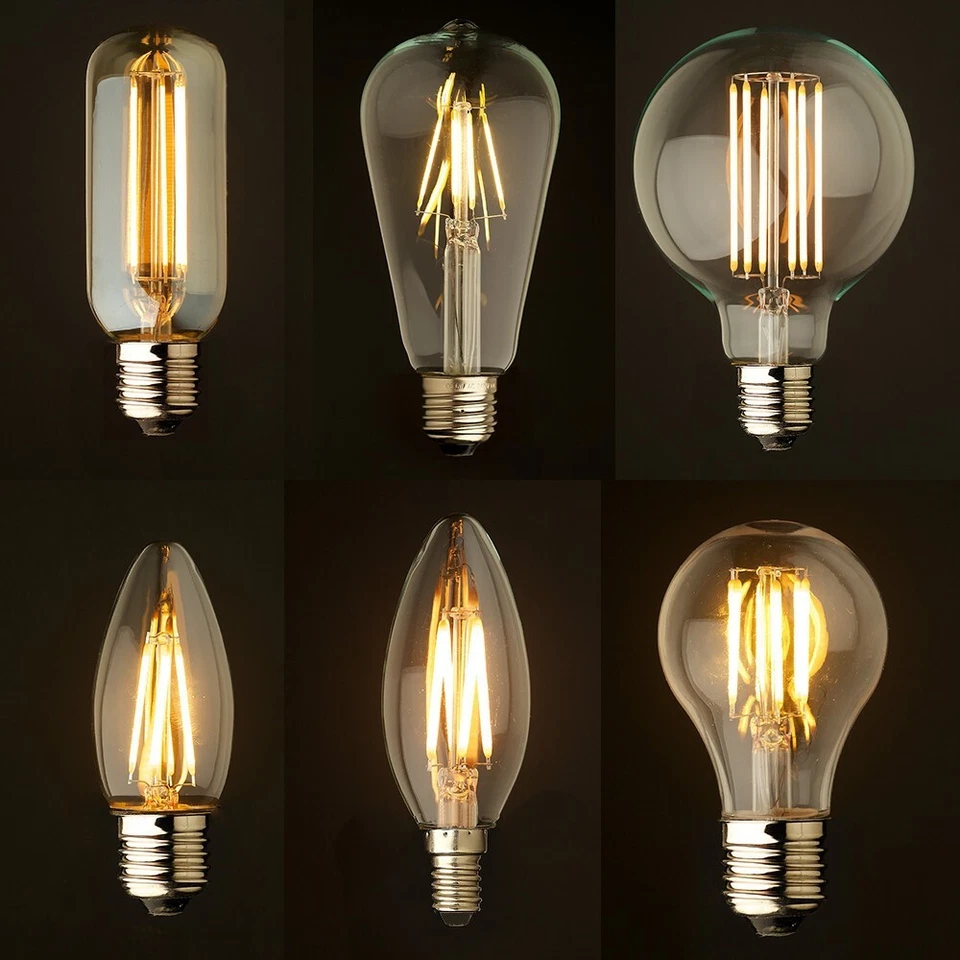 E14 E27 Vintage Filament Dimmable LED Edison Bulb Decorative Industrial Light - Image 2 of 3