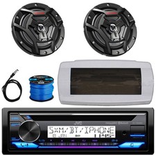 JVC KD-T92MBS 1-DIN Marine Bluetooth CD Radio W/Cover, 2x 6.5" 150W Max Speakers