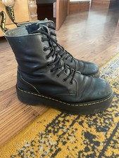 Doc Martens Jadon Rub Off Black/ Blue Leather Platform Boots Uk8/42 Unisex