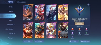 Mobile Legends  130+ Skin Chou Main 2100+ Matches
