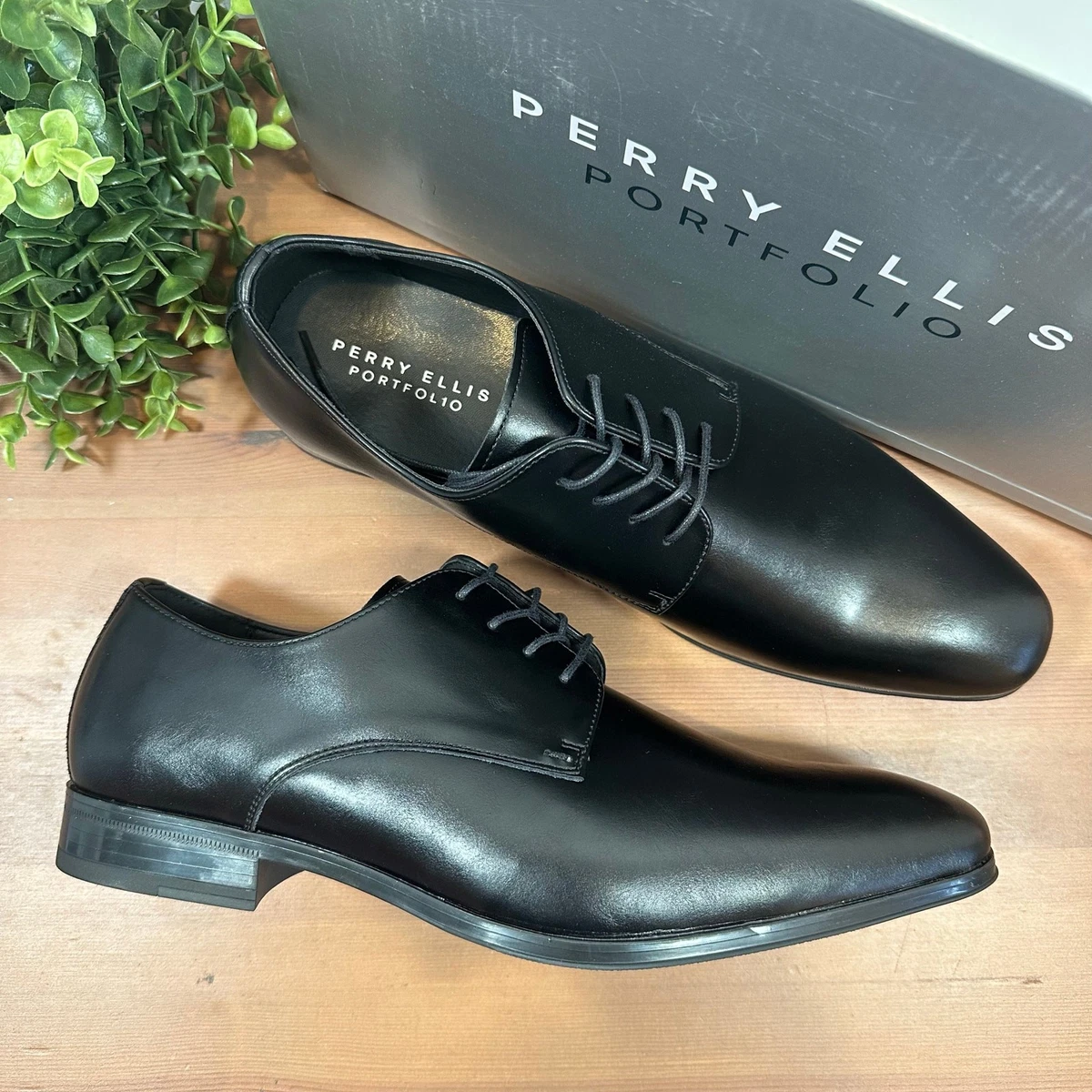Perry Ellis Men\'s 10 Leather Dress Shoes Lace-up Oxford Smooth Buffed Business Amazon.com | SILENTCARE Men main image 3