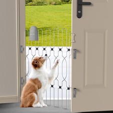 Metal Retractable Door Barrier,28.4" Wide 35" Tall Safety Dog Gate for Front ...