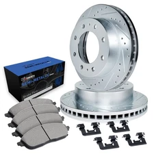 For Chevy C2500 89-94 Drilled & Slotted Front Brake Kit w Semi-Metalic Pads