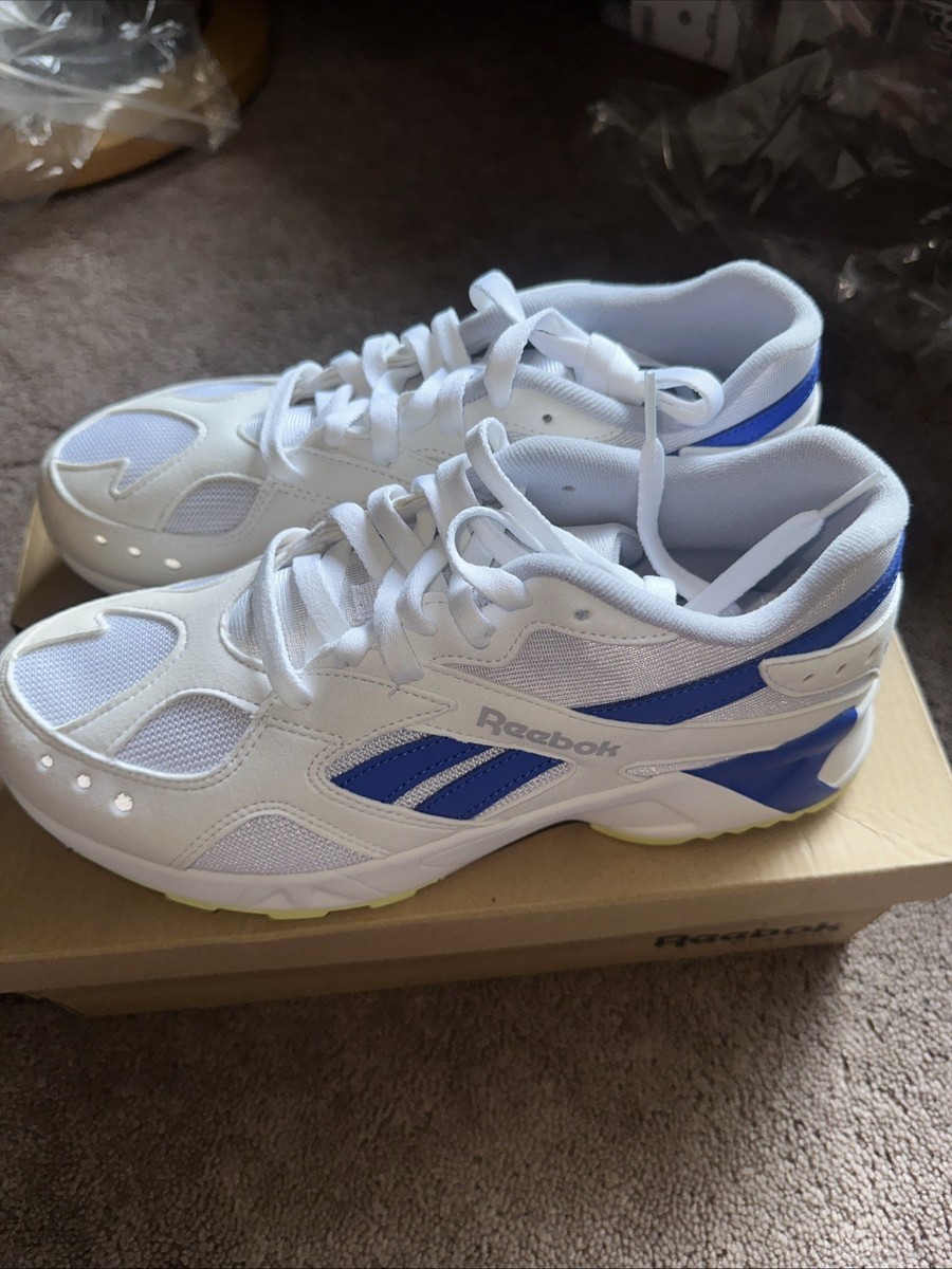 New Reebok Aztrek White Grey Cobalt Hexalite Running Men's Shoes