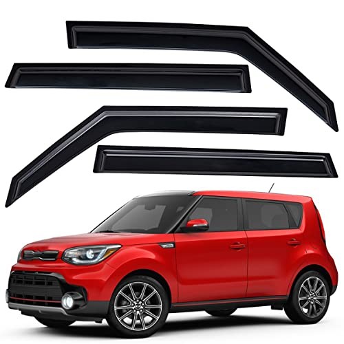 Extra Durable Outside-Mount Auto Vent Window Visor, Fits 2014-2019 Kia Soul, - Picture 2 of 8
