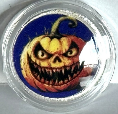#ad #ad Crypt 1331 Hayleybug 1 Gram Pumpkin Grin Silver Color Art Round $24.95