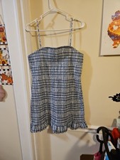 Nwot Womens XL Wild Fable Blue/white Striped / Pleated Sundress, Spaghetti Strap