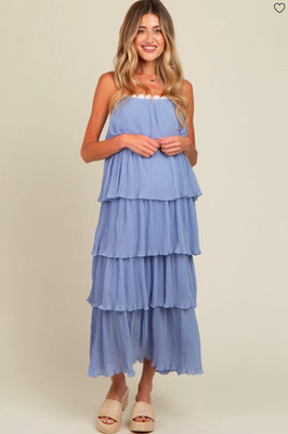 PinkBlush Maternity Dress - Blue - Medium