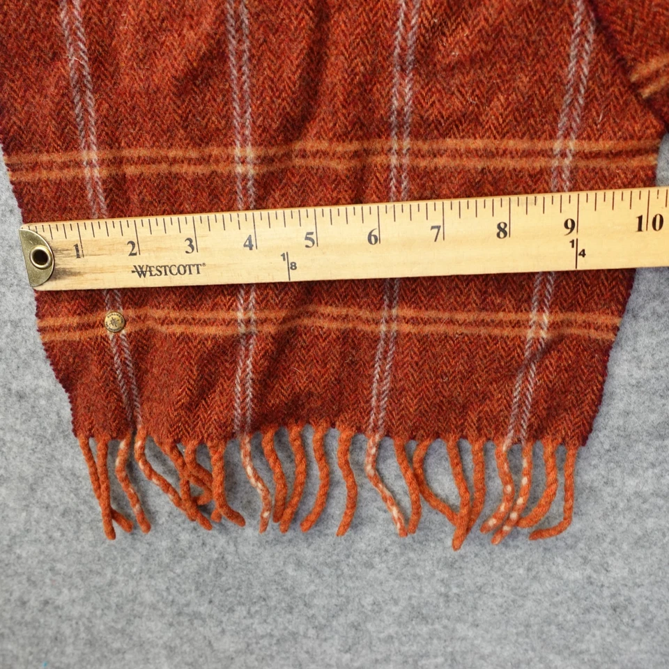 Bufanda de lana vintage espiga ventana naranja quemado italiano BURLINGTON 9x50 Foto 3 de 4