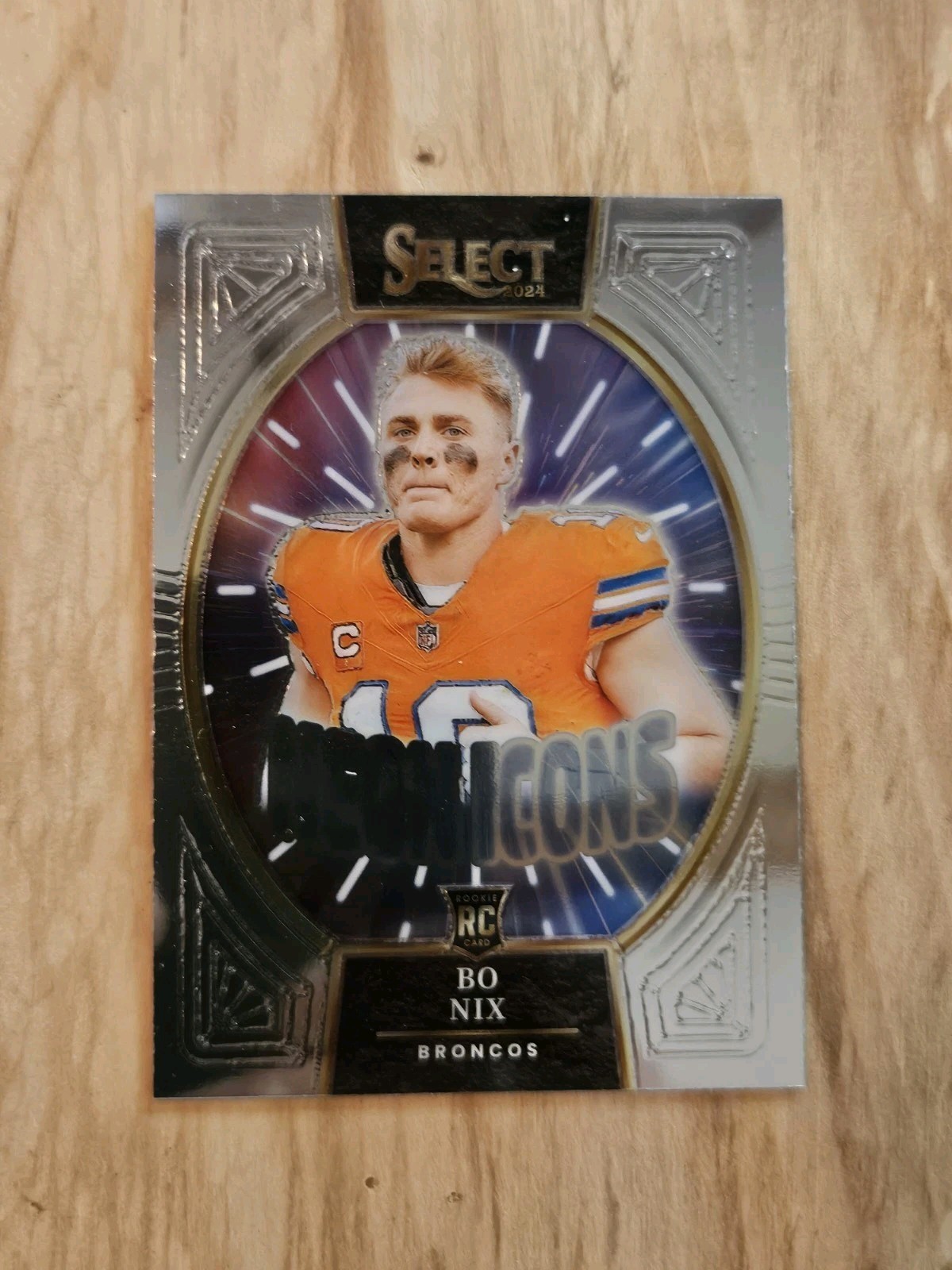 🔥🏟2024 Select Bo Nix Neon Icons RC Rookie #14 Broncos🔥🏈