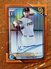 2024 Bowman Draft Kash Mayfield TRUE ORANGE Refractor Auto /25
