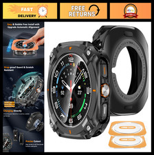 3-in-1 Metal Case for Samsung Galaxy Watch Ultra 47mm - Rugged Bumper  Hard Bac
