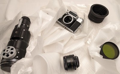 Zenit Fotosniper Set   Tair + Helios (adapted for EOS-M with speedbooster)