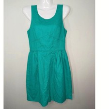 J. Crew Factory Textured Cotton Sleeveless Mini A-Line Dress Retro Pinup Size 2