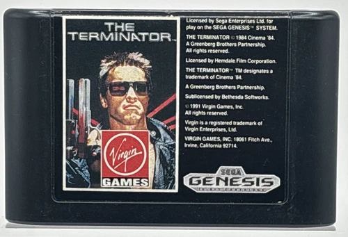 Vintage 1991 The Terminator Sega Genesis Video Game Cartridge
