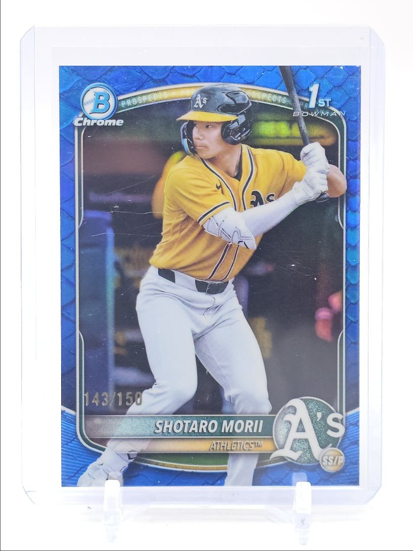 SHOTARO MORII 2025 BOWMAN CHROME 1ST BLUE REPTILIAN REFRACTOR /150 Q4302