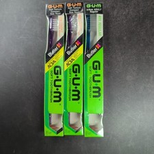 Lot Of 3 VTG Gum Butler 4-Row ADULT Toothbrush 1/ 411 Regular 2/ 409 Compact