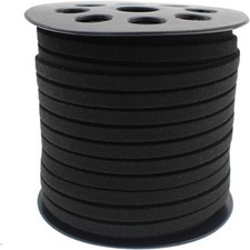 Pamir Tong Faux Suede Leather Cord String for Jewerly Making 5mm 40 Yards Black