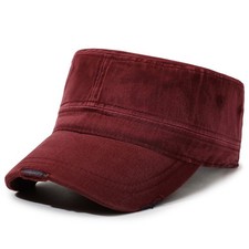 Casquette Plate Men Style Militaire Extérieur Coton Baseball Ajustable Polyester