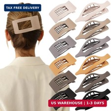 Velscrun Flat Hair Clips for Women Girls, 12 Pack Lay Flat Claw Clips, Large Sid