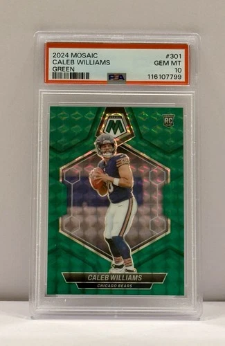 2024 Panini Mosaic - Rookies Caleb Williams #301 Green Mosaic Prizm PSA 10 💎