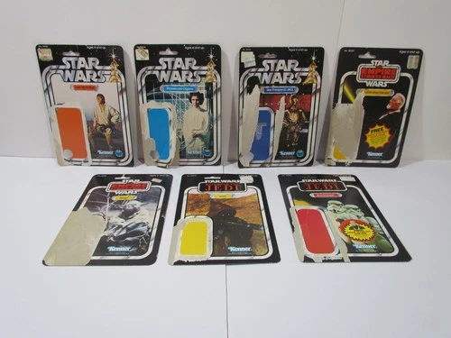 Vintage Kenner Star Wars Cardback Lot - SW, ESB, & ROTJ - 7 Cards 1977-1984