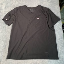 Figs Leon three pocket scrub top Black V-Neck large Shirt
