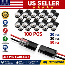 Conector enchufable de doble cable 100 un., abrazadera de cable con hebilla de bloqueo, AWG 18-22