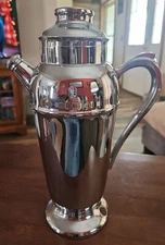 VINTAGE ART DECO COCKTAIL SHAKER MIXER MID CENTURY CHROME MCM 12" Height 