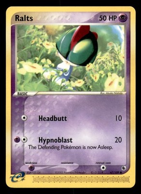 Ralts 67/109 Common Ruby & Sapphire Pokemon Near Mint