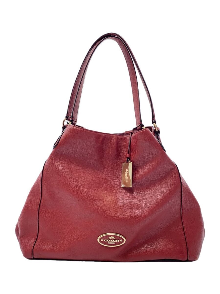 Authentic Used Coach Bag 13.5x30x34cm Vintage Leather Tote Handbag