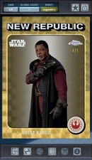 Marketplace image: Greef Karga 1/1 Superfractor 1975 Tribute 1cc Star Wars Card Trader Topps Chrome