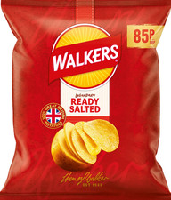 Walkers Ready Salted Crisps 32 x 32.5g Priced Packs Classic Crunchy Snack Treats