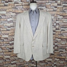 Vintage Levi Strauss Jacket Blazer Mens 50R Marbled Ivory USA Made