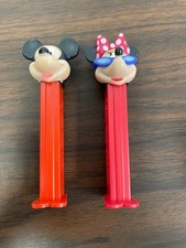 Set of 2 Vintage Mickey and Minnie Mouse Pez Dispenser