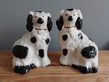 Fireside Beswick Black & White Spaniel Mantle Wally Dogs C1950 No. 1378-6 Gold