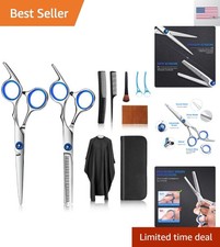 Scissors Kits, 10 Pcs Stainless Steel Hairdressing Shears Set Professional Th...
