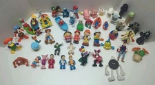 Various Mixed Lot 49pc Items Small Toys & Figures Disney Sesame Street Smurf Etc