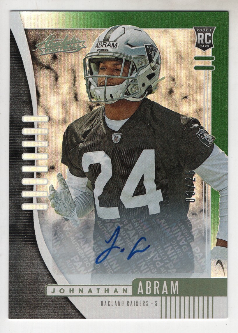Johnathan Abram Panini Absolute #182 Signature