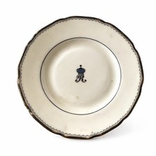 Rare Royal Princely Rampur State Plate by Mappin & Webb &ndash; Platinum Rim & Crest