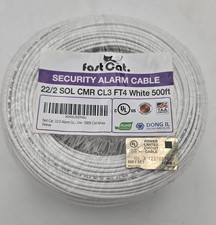 Fastcat 22 AWG Alarm / Security Cable, Pure Copper White 500 Ft New