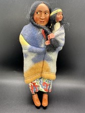 1951 10.5  Skookum Bully Good Native American Indian Doll Carrying Papoose Baby