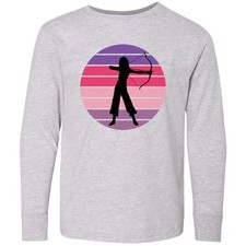 Inktastic Archery Bowhunting Female Archer Youth Long Sleeve T-Shirt Bowhunter