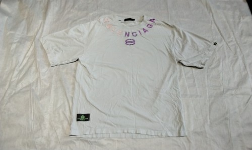 Balenciaga Paris Oversized T-Shirt White Unisex Designer Tee Vintage Style XL
