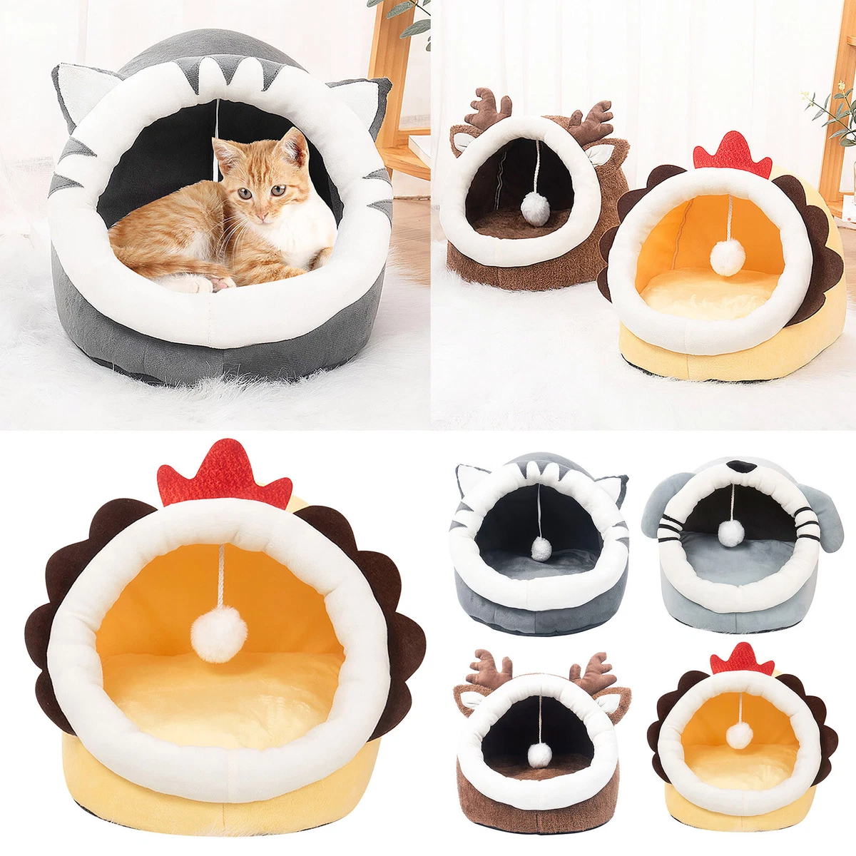 Four Seasons Autumn And Winter Warm Cat House Closed Cat Bed Summer Metal  Pet | eBay
