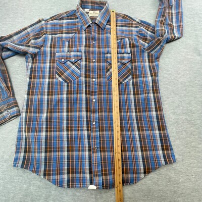 VTG 70s DC Dee Cee Brand Flannel Shirt Men 17-35 XL Plaid