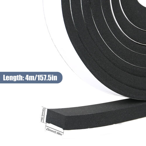 4M Door Window Draught Excluder Foam Sticky Tape Rubber Seal Strip Weather Tape - Picture 12 of 13